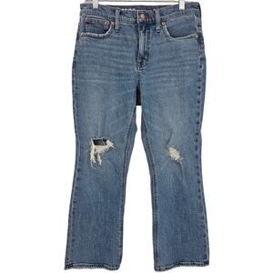 J. Crew Womans size 28 9" Billie Demi Boot Crop Distressed Denim Jeans Mid-Rise